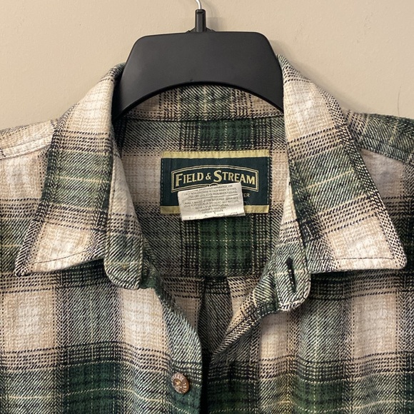 Field&Stream 1871 men’s 💯 cotton green plaid button down heavyweight shirt 🌞 - Picture 7 of 12